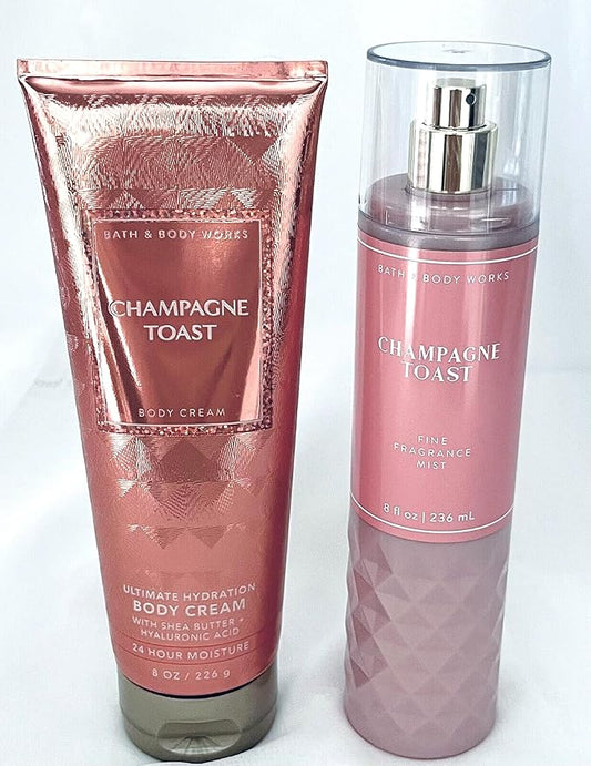 Bath+%26+Body+Works Creams – Bath and Body Works - Champagne Toast - Fine Fragrance Mist and Ultra Shea Body Cream - Full Size –2019