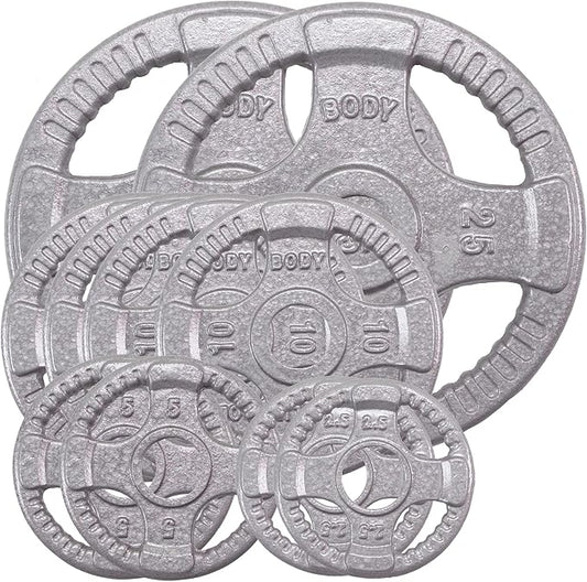 Top Pick – Body-Solid Cast Iron Olympic Quad Grip Design Weight 2 Inch