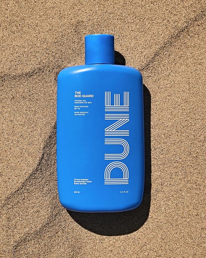 The Bod Guard - Award-Winning Clear Invisible Gel Body Sunscreen - Broad Spectrum SPF 30 Protection, 72 Hour Hydration, 40 Mins. Water Resistant, Reef Friendly, Non-Greasy (8.4 Fl Oz)